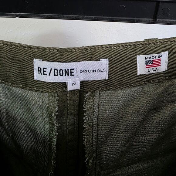 RE/DONE Originals High Rise Cargo Pant in Army Green Military Fatigue Surplus - Picture 8 of 13